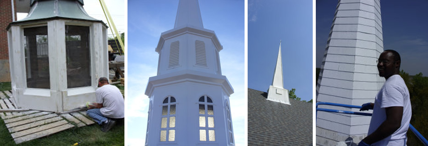 Southern Steeple Jacks is bonded and insured for all 50 states. We install, repair, restore and replace church steeples, spires, cupolas, bell towers and columns all over the South.